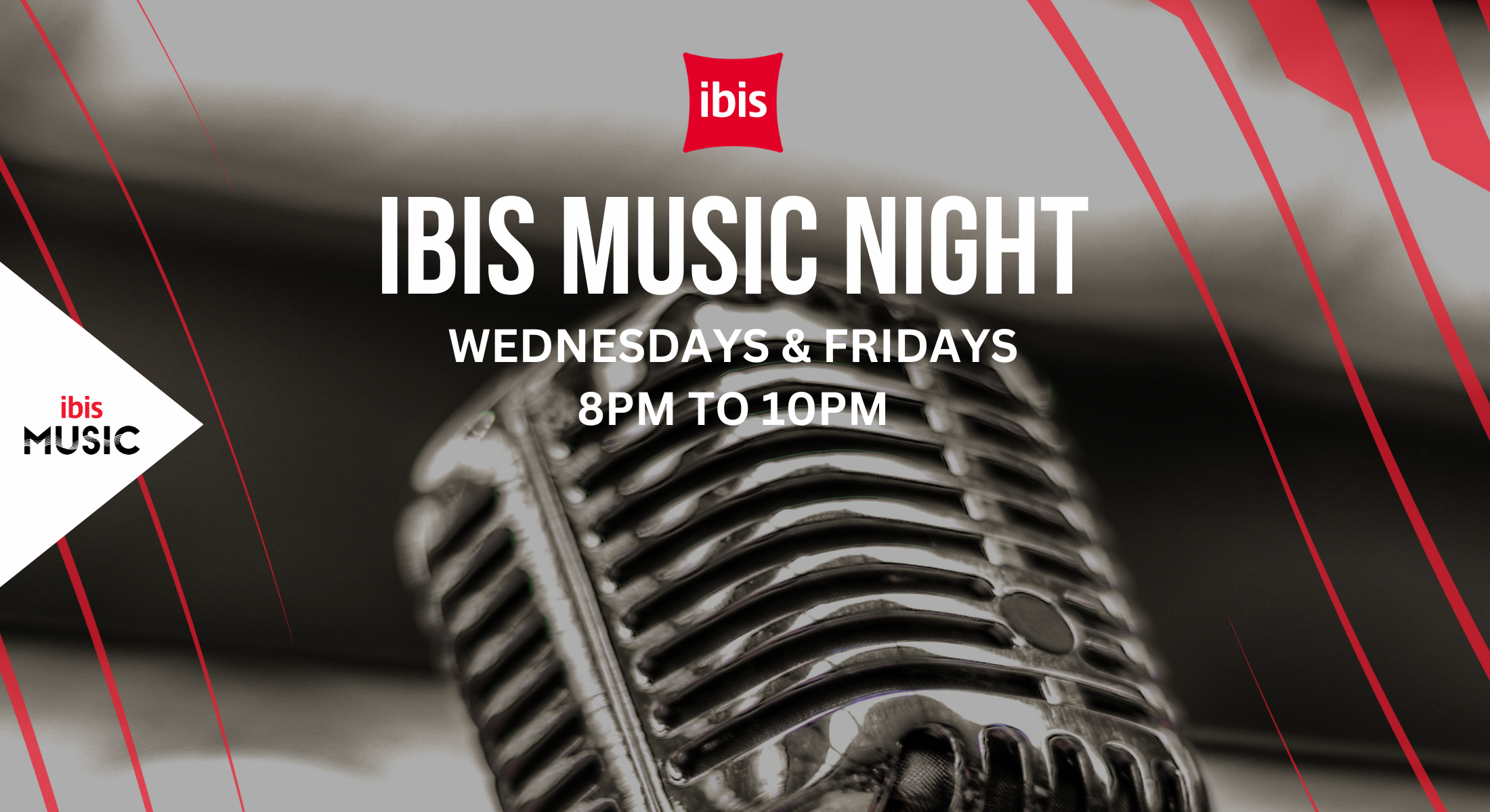 Ibis Music Night at TASTE Restaurant featuring live performances on Wednesdays and Fridays from 8PM to 10PM